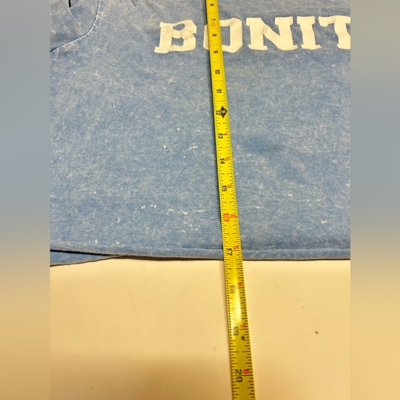 MODERN LUX Womens Cropped Mineral Wash Graphic Tee “BONITA” Short Sleeve Size M - Picture 9 of 10